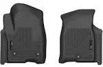 Husky Liners X-act Contour Floor Mats | Fits 2021-2024 Chevrolet Suburban, Tahoe, GMC Yukon, GMC Yukon XL, Cadillac Escalade (Includes ESV) | Front Row, 2-pc Black - 55861