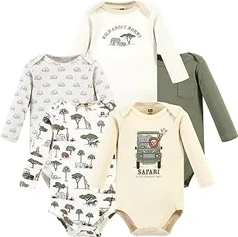 Hudson Baby unisex-baby Cotton Long-sleeve Bodysuits