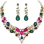 Molie Bridal Austrian Crystal Necklace and Earrings Jewelry Set