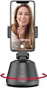 Smartphones Gimbal Stabilizer, 360° Rotation Smart Tracking Holder, Face Object Shooting Selfie Stick Mount for Tripod, Suit for Photographing Vlog Videos Shooting (Black)