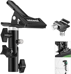 Neewer Photo Studio Heavy Duty Metal Clamp Holder and Cold Shoe Adapter for Clamping Reflector or Mounting Speedlite Flash and Umbrella on Light Stand