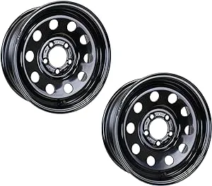 eCustomrim 2-Pack Trailer Wheel Black Rims 15 x 5 Modular Style 5 Lug On 4.5