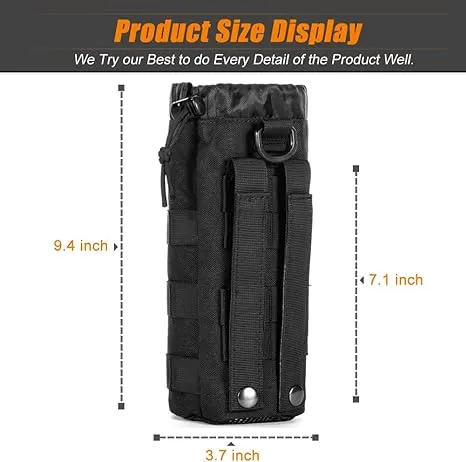 Upgraded Tactical Drawstring Molle Water Bottle Holder Tactical Pouches