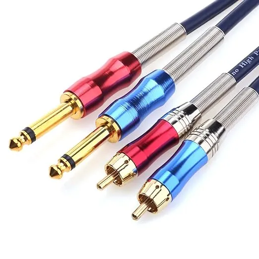 Disino Dual 1/4 inch TS to Dual RCA Stereo Audio Interconnect Cable Patch Cable Cords -3.3 ft