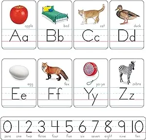 Trend Photo Alphabet Cards Zaner-Bloser Manuscript Bulletin Board Set, ABC Number Line, Classroom Decor