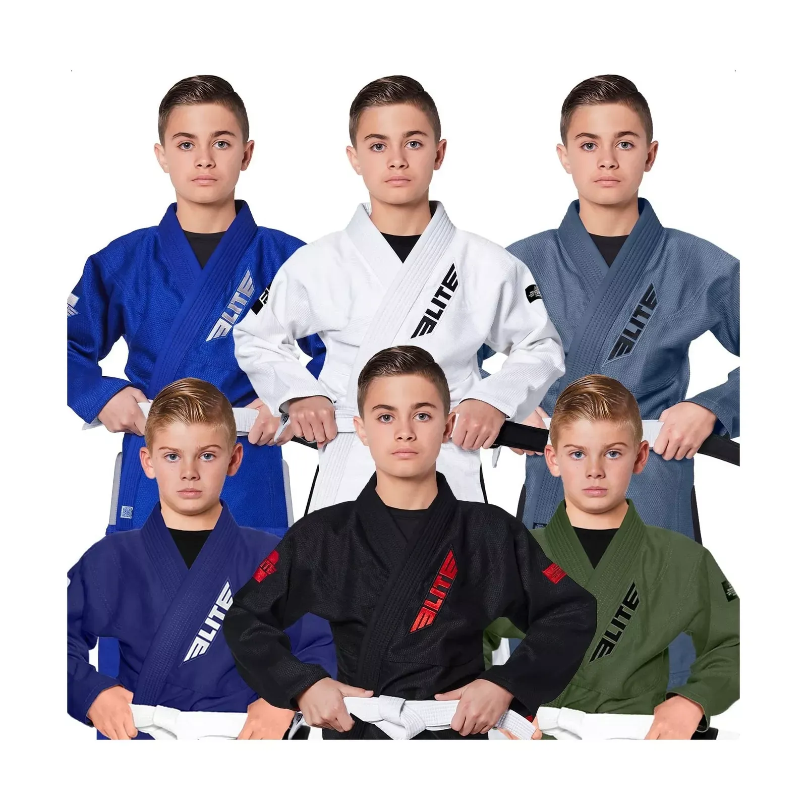 Elite Sports IBJJF Ultra Light BJJ Brazilian Jiu Jitsu Gi for Kids with Preshrunk Fabric and Free Belt