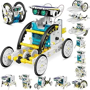 13-in-1 Solar Robot Toys for Ages 8 9 10 11 12 Year Old Boys Girls, STEM Science Kits for Kids Age 8-12, Building Experiments Robotics Kit STEM Projects for Kid Christmas Birthday Gifts (White)