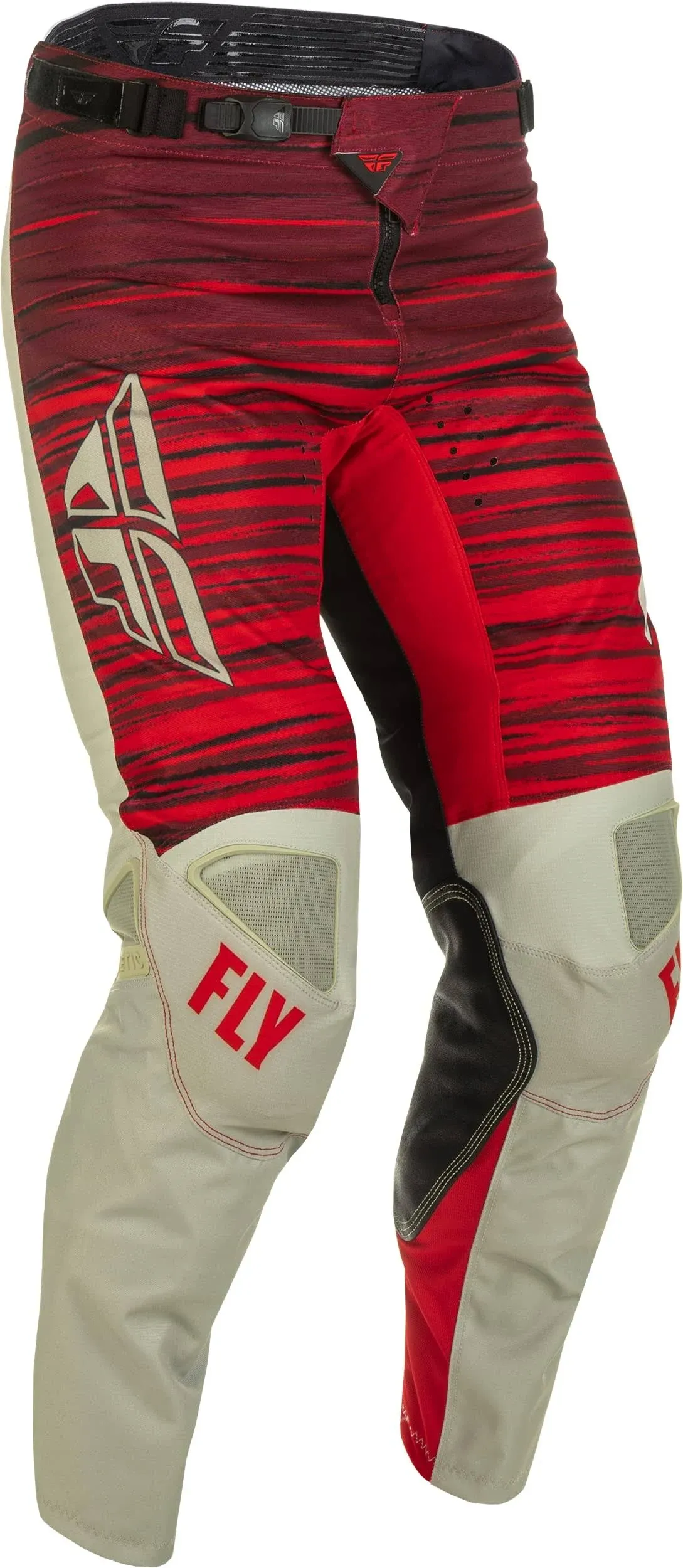 Fly Racing Kinetic Wave Pants Light Grey-Red 38