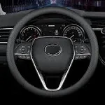 Lkwlikei Nappa Premium Leather Car Steering Wheel Cover Non-slip Bre