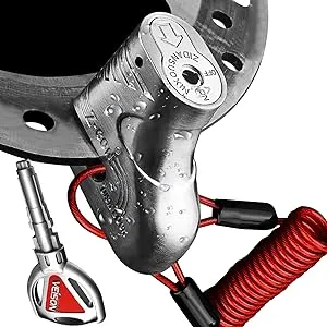 Motorcycle Locks Heavy Duty Anti Theft,Cable Locks with Combination,Heavy Duty Bike Lock with Key,Mini Lock,Wheel Disc Lock,Disk Brake Lock Accessories for Adult Bikes and Cables (Silver)