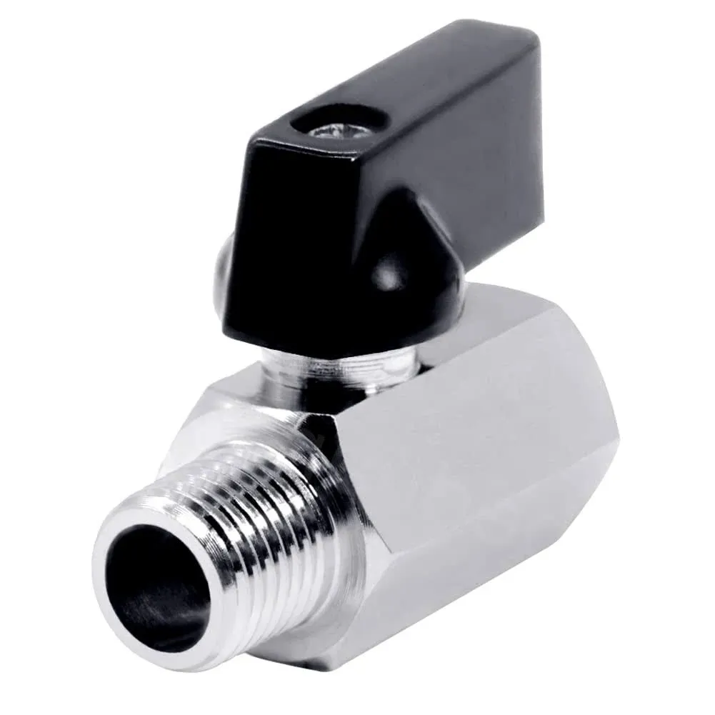 1/4" Mini Brass Ball Valve - Chrome Plated Female x Female NPT