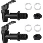 BPA Free Plastic Water Spigot, Replacement Cooler Water Faucet for Household Water Bucket, Water Cooler Filtration Systems Water Pitcher (2 Black)