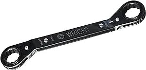 Wright Tool 9428 12 Point Full Polish Alloy Steel Offset Reversible Box Ratcheting Wrench