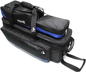 Pyramid Path Triple Tote Roller Plus Bowling Bag with Detachable Shoe Bag (Fits US Mens Size 15), Accessory and Side Pocket, Lightweight Travel Design