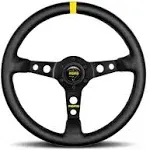 Momo MOD07 Steering Wheel 350 mm -  Black Leather/Black Spokes/1 Stripe