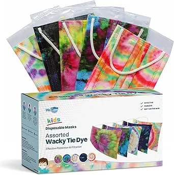 WECARE Disposable Face Masks For Kids, 50 Camo Face Masks, Individually Wrapped