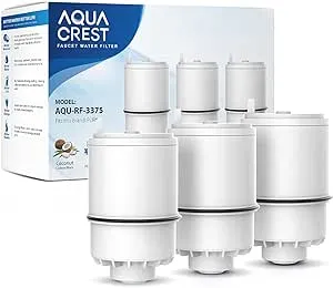 AQUACREST RF3375 NSF Certified Water Filter, Compatible with Pur® RF-3375 (RF33752V2) Faucet Replacement Water Filter (3 Count, Packing May Vary),Model No.: AQU-CF08B