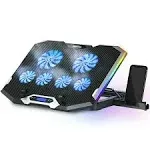 TopMate C11 Laptop Cooling Pad RGB Gaming Notebook Cooler, Laptop Fan Stand with