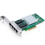 10Gtek 1.25G Gigabit Ethernet Converged Network Adapter (NIC) with Intel 350 Chip , Quad Copper RJ45 Ports, PCI Express 2.1 X4, Compare