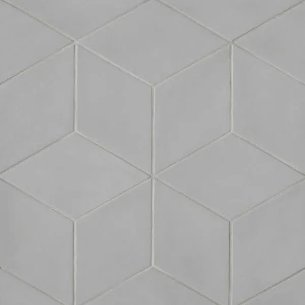 Allora 7.5" x 12.75" Rhomboid Matte Porcelain Tile in Solid Grey