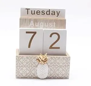 Desk Calendar Mini Decor Perpetual Calendar Gifts Dad Gifts Mom Office Block Kitchen Home Gifts Monthly Small Planner Family Birthday Calendar Tags Perpetual Desk Wood Calendar