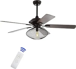 JONATHAN Y JYL9605A Clift 52" 1-Light Mid-Century LED Ceiling Fan with Remote, Transitional, Glam, Classic, Modern, Contemporary, Living Room, Family Room, Dining Room, Bedroom, Oil Rubbed Bronze