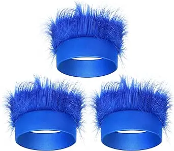 WILLBOND 3 Pack Blue Hairy Headband Troll Hair Headband Halloween Costume Party Accessory