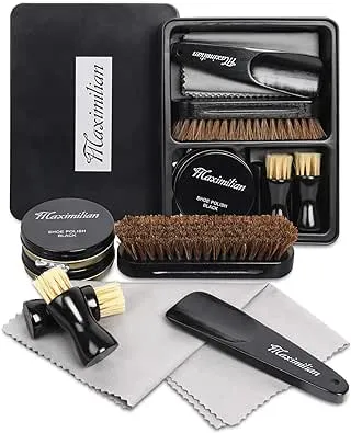 MAXIMILIAN Shoe Polish Kit 7 PC Leather Shoe Shining kit Care for Shoe Care and Cleaning.