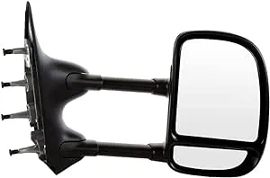 Passenger Tow Mirror Manual Black for Ford E-250 E-150 E-350 Super Duty 5.4L V8