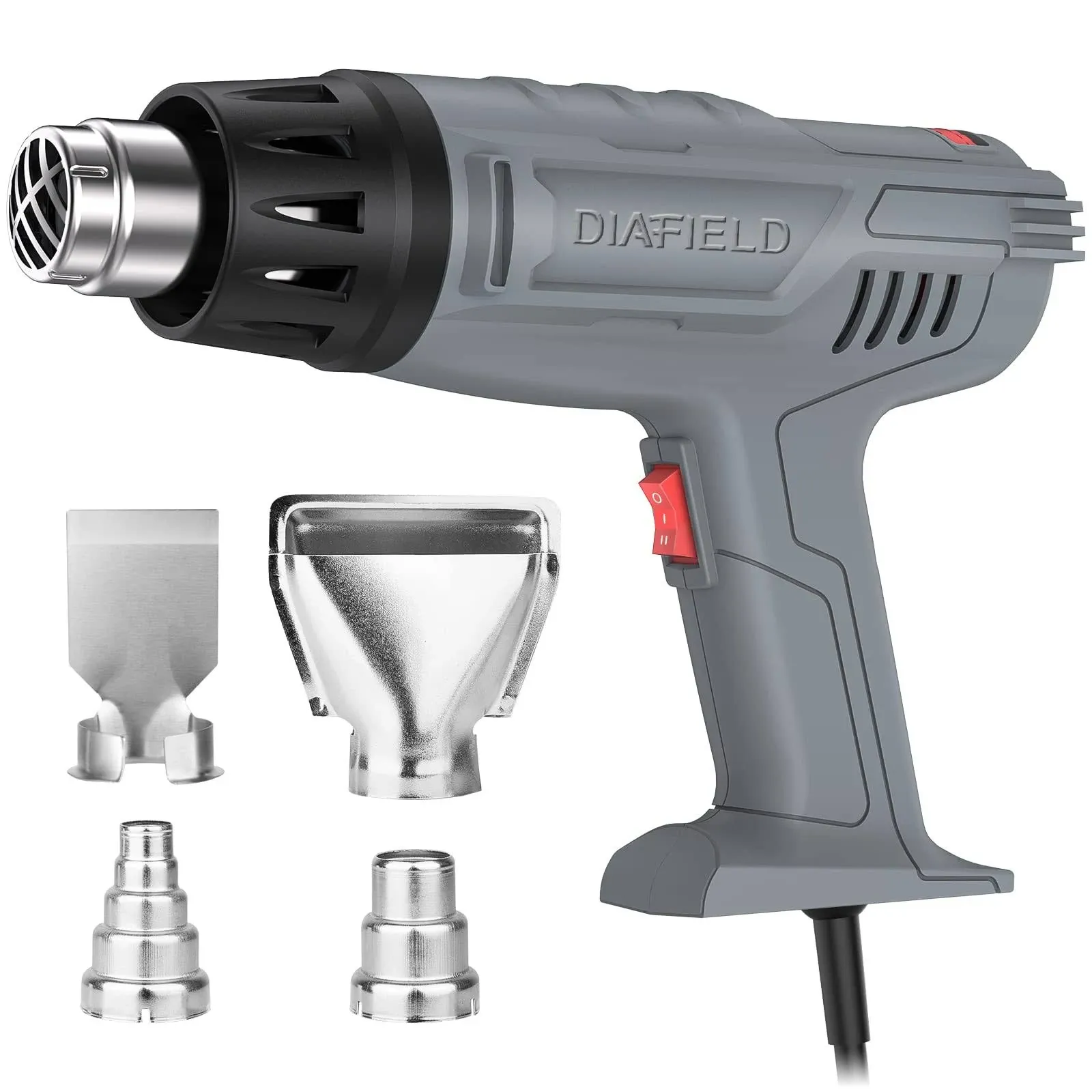 1850W Heat Gun Variable Temperature Settings 112℉~1202℉（44℃<wbr/>- 650℃）, DIAFIELD Fas