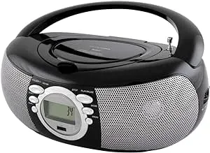 HANNLOMAX HX-321CD Portable CD/MP3 Boombox, AM/FM Radio, Bluetooth, USB Port for MP3 Playback, Aux-in, LCD Display, AC/DC Dual Power Source. (Black)