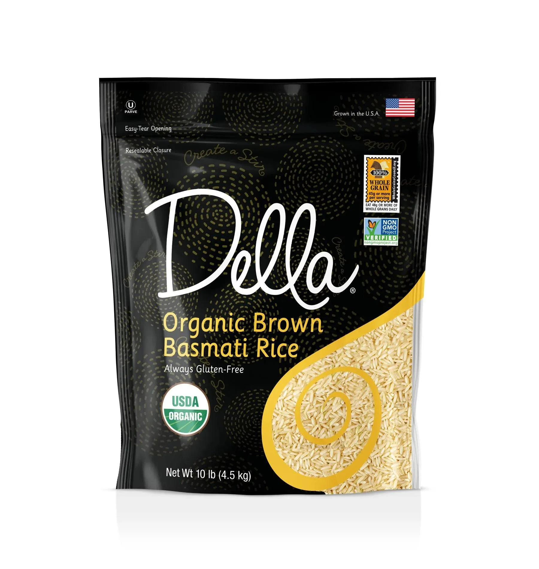 Della Rice Organic Basmati Brown Rice 10lb Bag