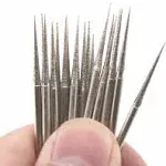 JINGLING 2.5mm Diamond Grinding Head Tapered Bits Carving Burrs Shank 3/32“ for Nail Drill Pack of 30Pcs