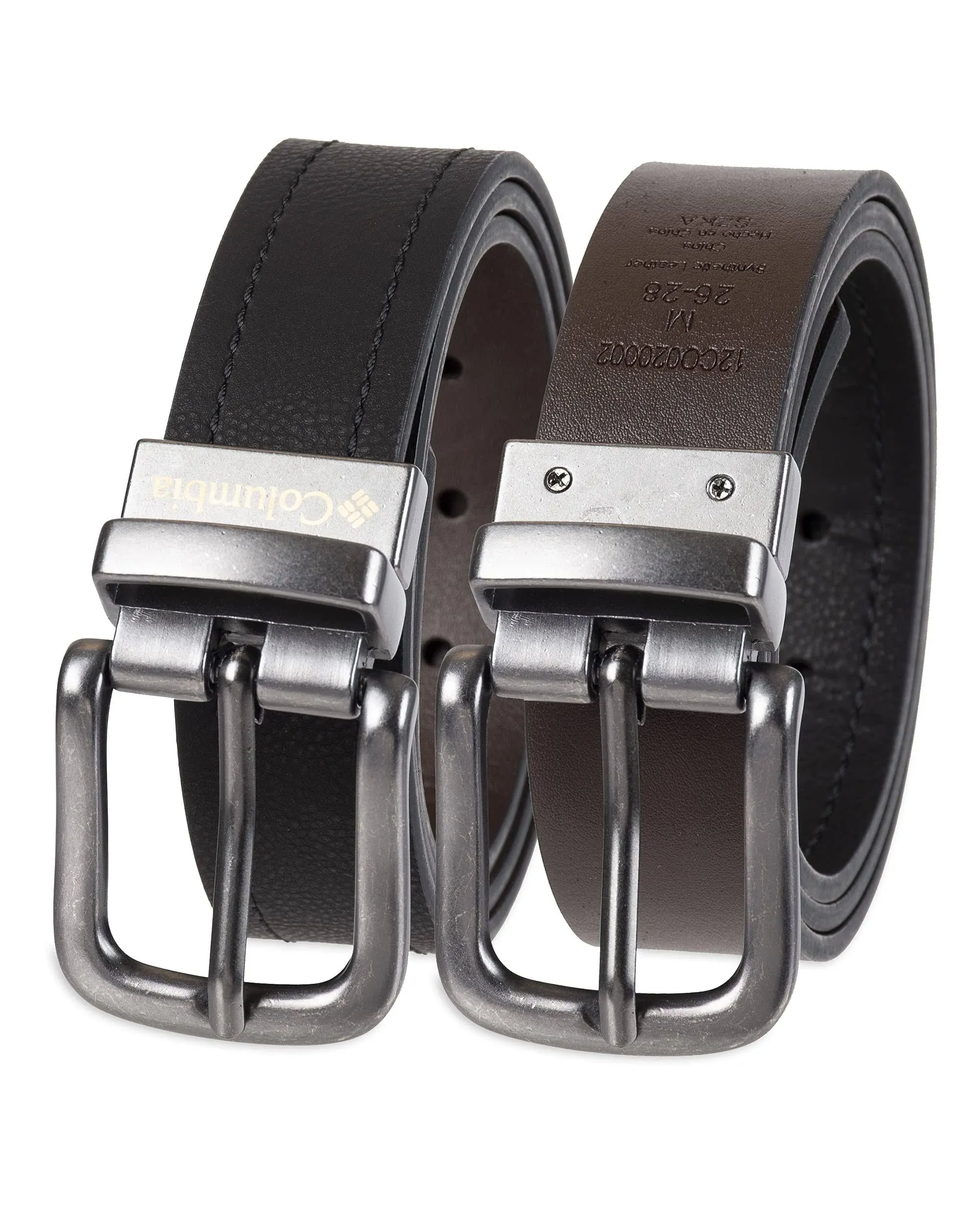 Columbia Brown/Black Synthetic Leather Reversible Belt Size S 22-24