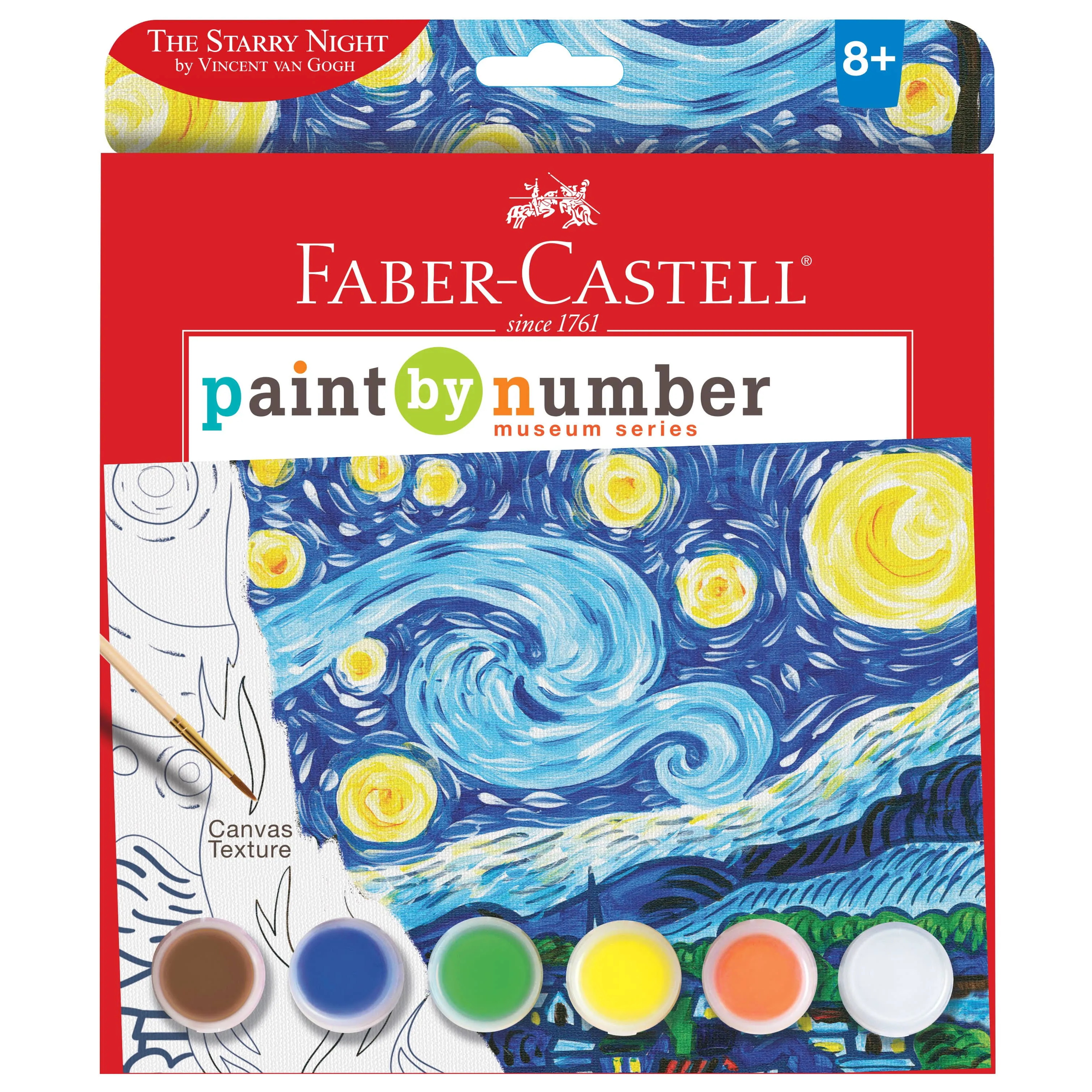 Faber-Castell Paint by Number Museum Series - Vincent Van Gogh, The Starry Night - Paint by Numbers for Adult Beginners & Young Artists (Packaging May Vary)