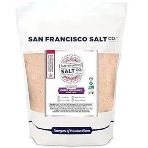 Organic Himalayan Garlic Salt - 2 lb. Extra-Fine Bulk Bag by San Francisco Salt Company