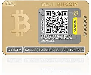 Ballet 3-Pack Real Bitcoin, Gold Edition - The Easiest Crypto Cold Storage Card - Cryptocurrency Hardware Wallet with Multicurrency and NFT Support (New Packaging)