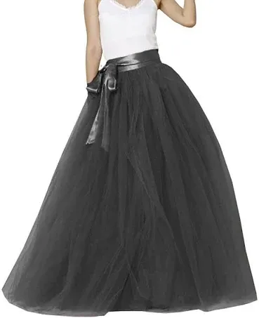 EllieHouse Womens Long Tutu Party Evening Tulle Skirt PC05