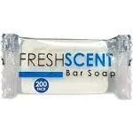 Freshscent 1.0 oz Bar Soap (200 Pack) Hotel Travel size, Individually Wrapped, Vegetable Based, Bulk Amenities and Toiletries for Hospitality