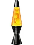 Lava® Lamp - 14.5'' Vinyl Record Grooved Base - The Original Motion Light - Yellow Wax and Orange Liquid - Item #2017