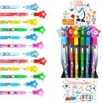 TINYMILLS 24 Pcs Science Themed Multi Point Stackable Push Pencil Assortment with ...