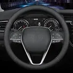 LKWLIKEI Nappa Premium Leather car Steering Wheel Cover Non-Slip Breathable U...