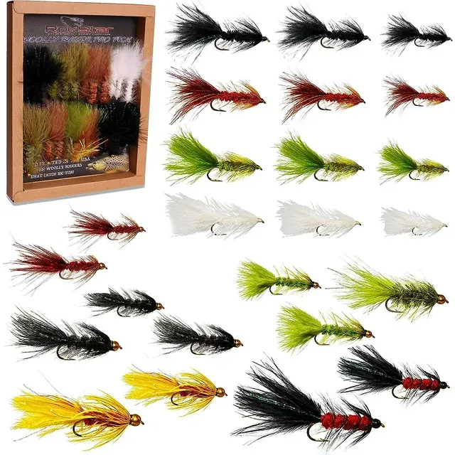 RoxStar Lures RoxStar Fly Shop | 24pk Wooly Bugger Flies Assortment | Hand Tied with Platinum Select Marabou | We Have Mastered The Woolly Bugger - T