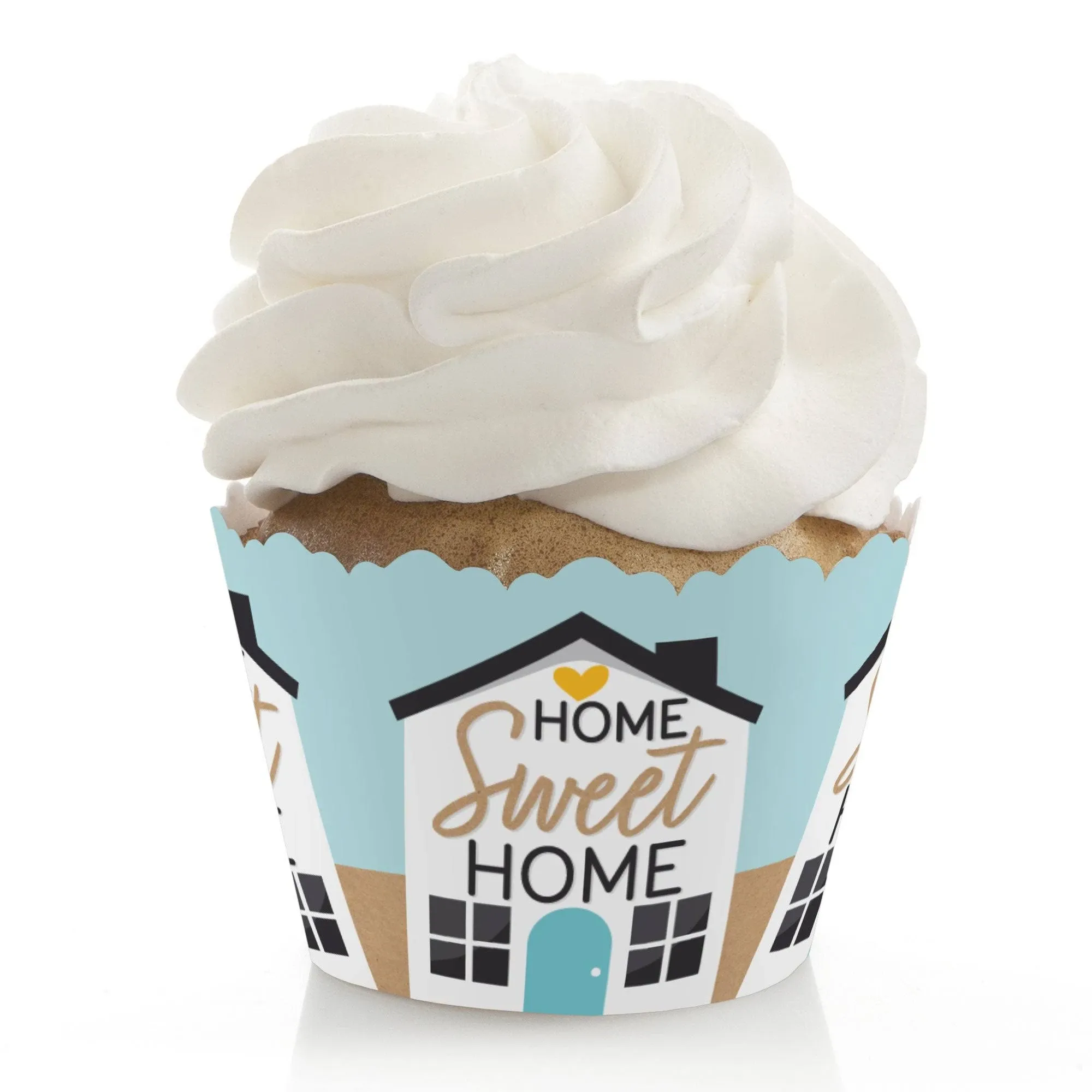 Welcome Home Housewarming - New Sweet Home Decorations - Party Cupcake Wrappers - Set of 12