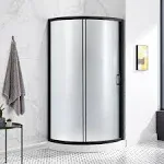 OVE Decors Breeze 32 in. Black Frosted Glass Panels Base