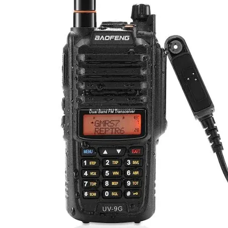 Baofeng UV-9G GMRS Radio | 5W IP67 Waterproof | Repeater Capable NOAA