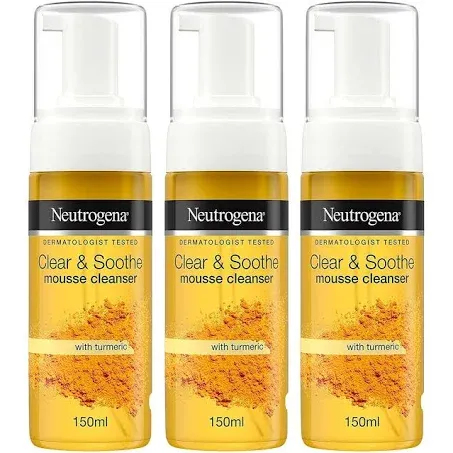 Neutrogena Clear and Soothe Mousse Cleanser, 5 Ounce (Pack of 3)