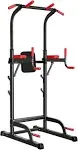 Power Tower Dip Station, Pull Up Bar Station & Multi-function Gym Equipment for Home Strength Training Adujustable Height Up to 85.5",Load 350lbs