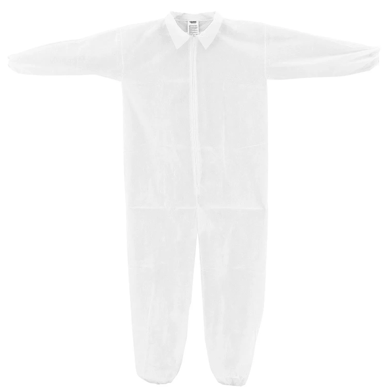 Disposable Polypropylene Coverall, Elastic Wrists/Ankles, White, XXXL, 50/Case