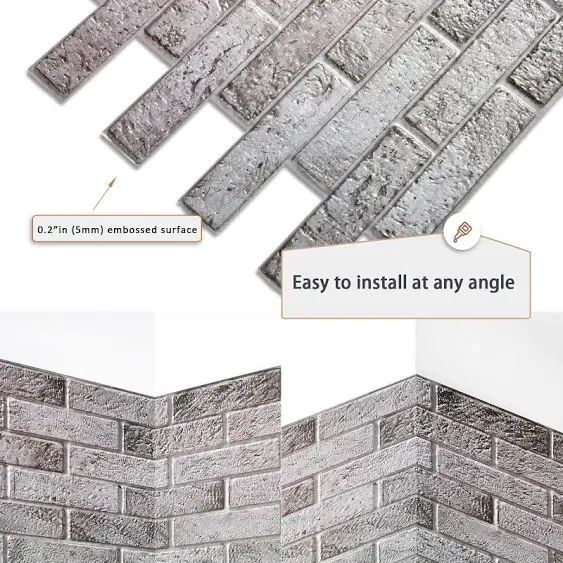 10pcs (53sqft) 3D PVC Wall Panels for Interior Decor: Perfect for Kitchen Backsplash Bathrooms, Living Rooms, Offices